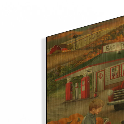 «Roadside Stand 11-4» par Bigelow, illustrations en métal doré, 16 po x 12 po
