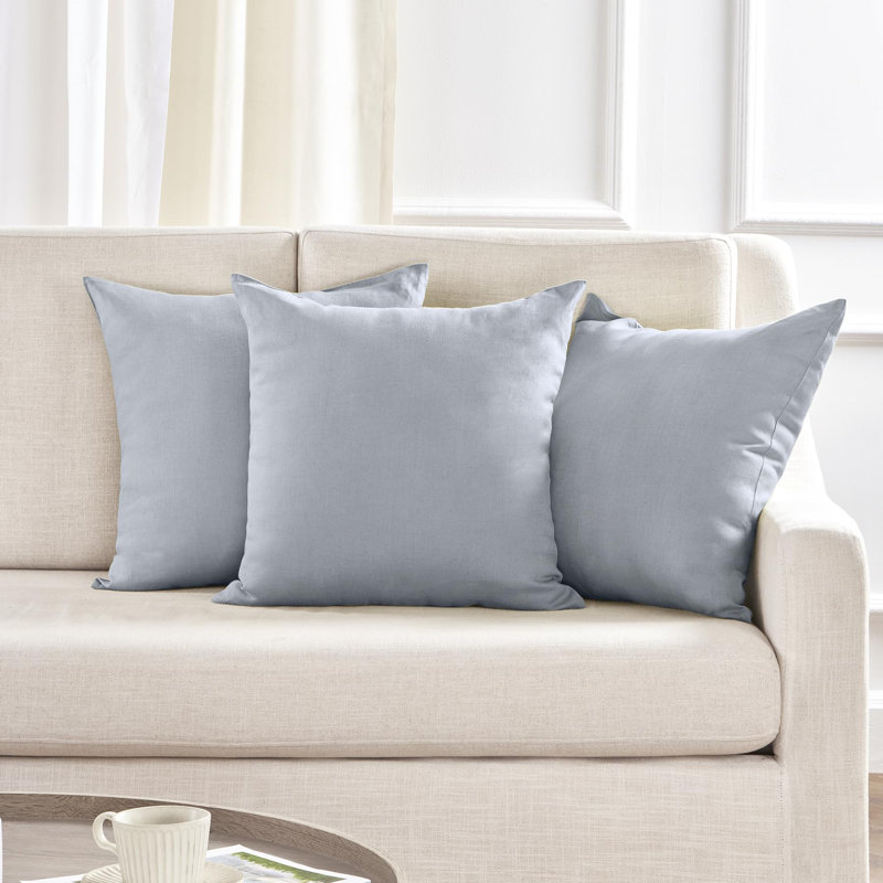 Montauk - 100% Pure Linen Pillow Cover, Dusty Blue