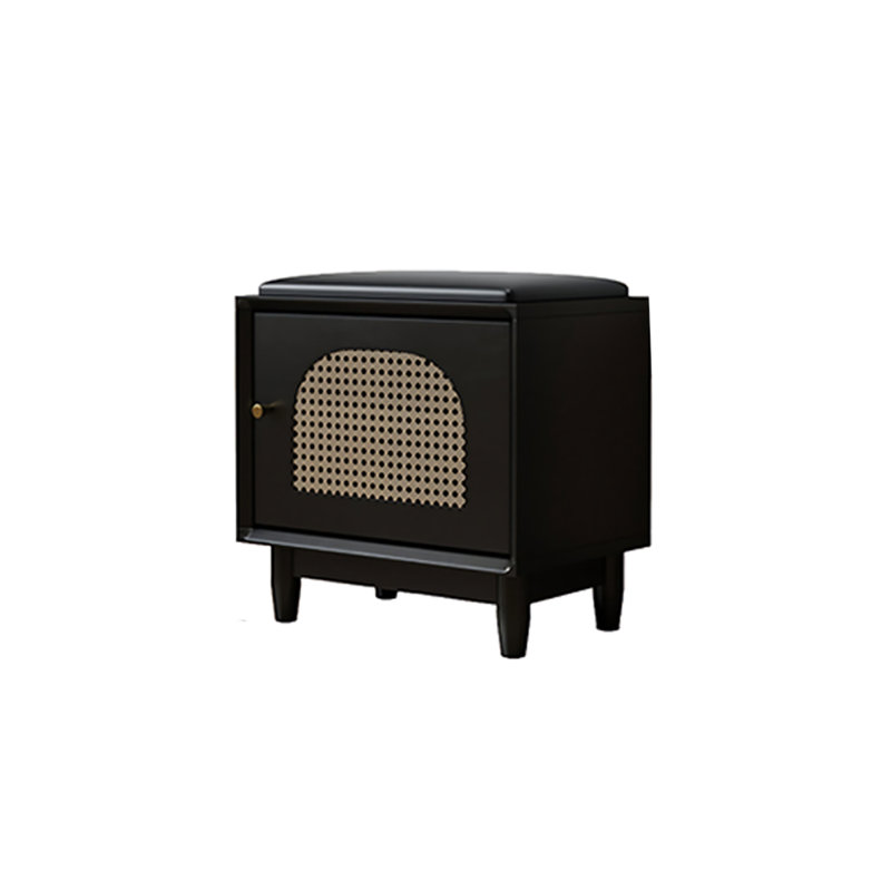 Banc de rangement Mid-Century, Noir