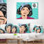 Femme dans un style comique - Coussin à imprimé portrait-29366887-29366883