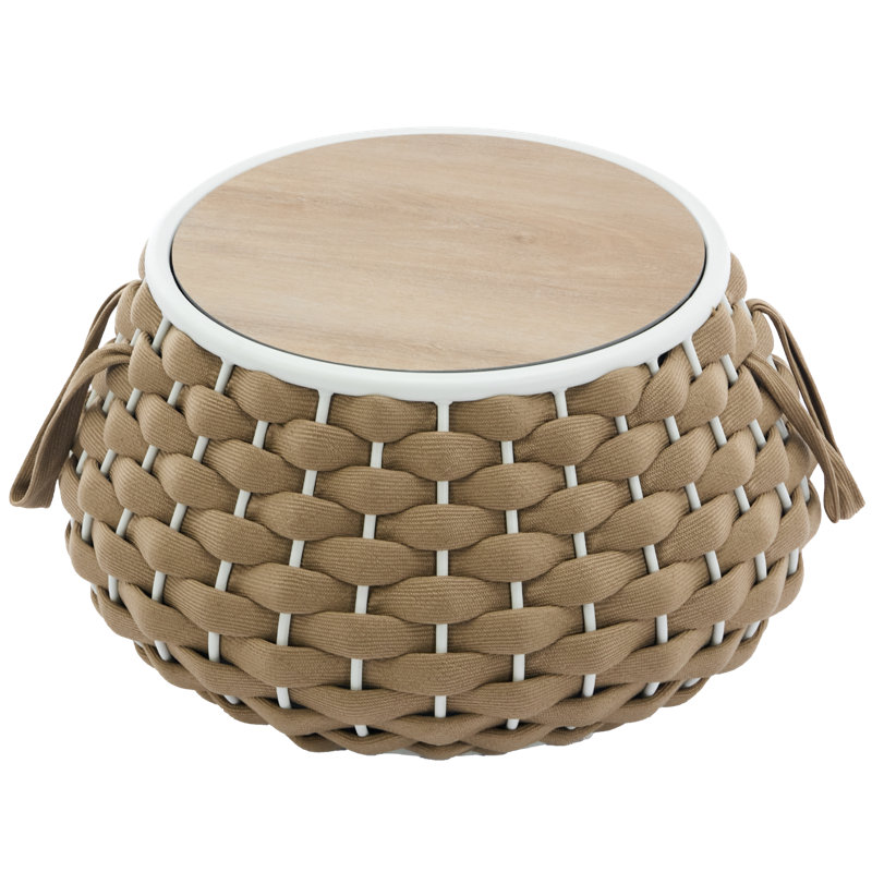 Patio Upholstered Coffee Table, Brown