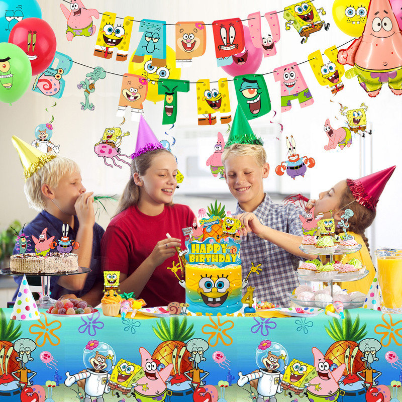 Articles de fête d'anniversaire SpongeBob, ensemble de 38 décorations de fête Bob l'éponge