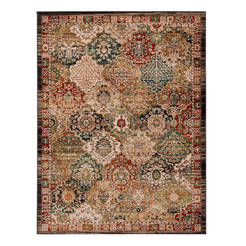 Tapis d'intérieur en lin tissé à la machine Nikoleta, 2 pi x 4 pi
