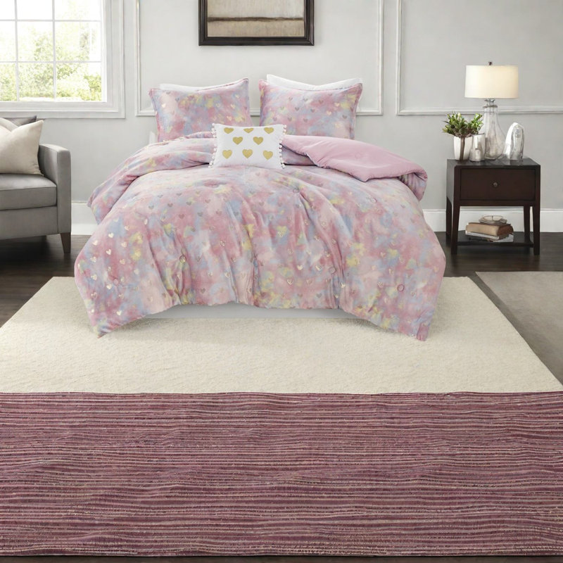 Ensembles de literie en polyester Ultrasoft multi avec motif de cœur métallique pour la maison