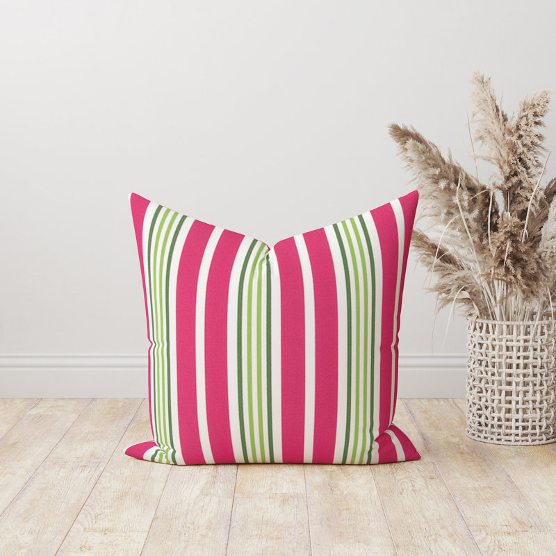 Striped Outdoor Reversible Pillow Cover, 17" x 17"