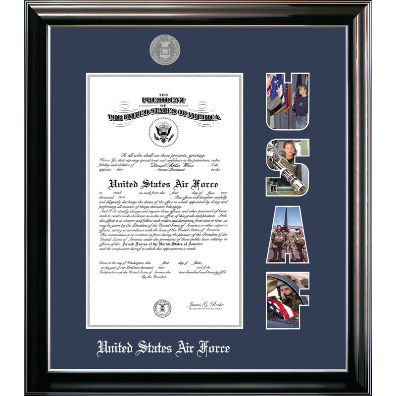 Cadre photo classique air force certificate, 9 po x 14 po