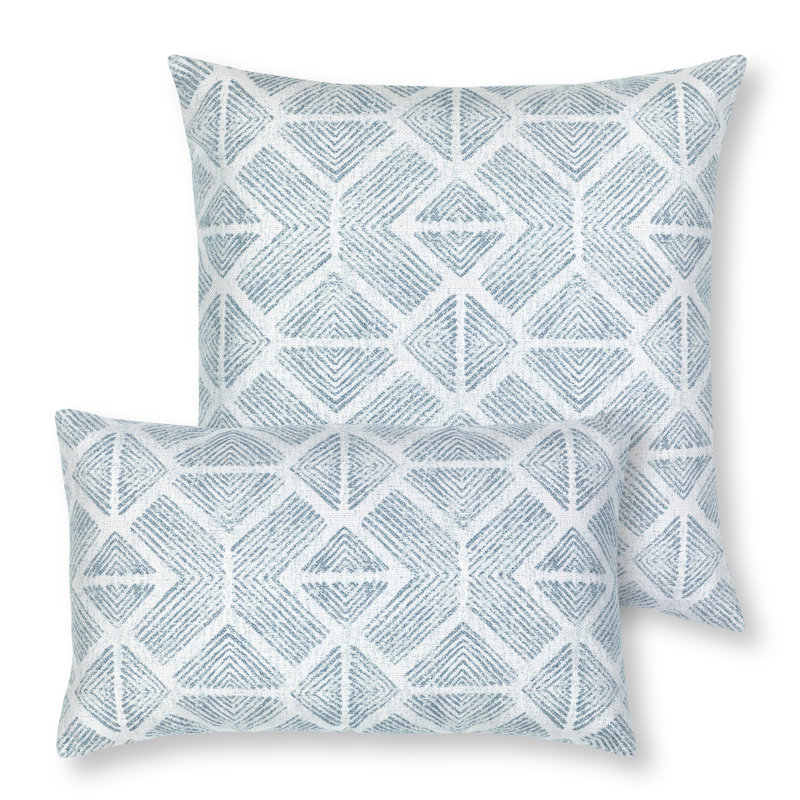 Bakuba Outdoor Square Sunbrella® Pillow Cover & Insert, 20"H x 20"W, Stream