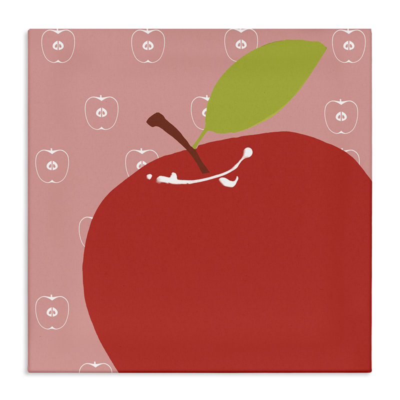  «Bright Apple Fruit», art mural sur toile par Daniela Santiago, H 36 po x l 36 po