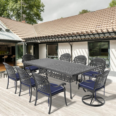 All-Weather Cast Aluminum Dining Set For Outdoor Enjoyment