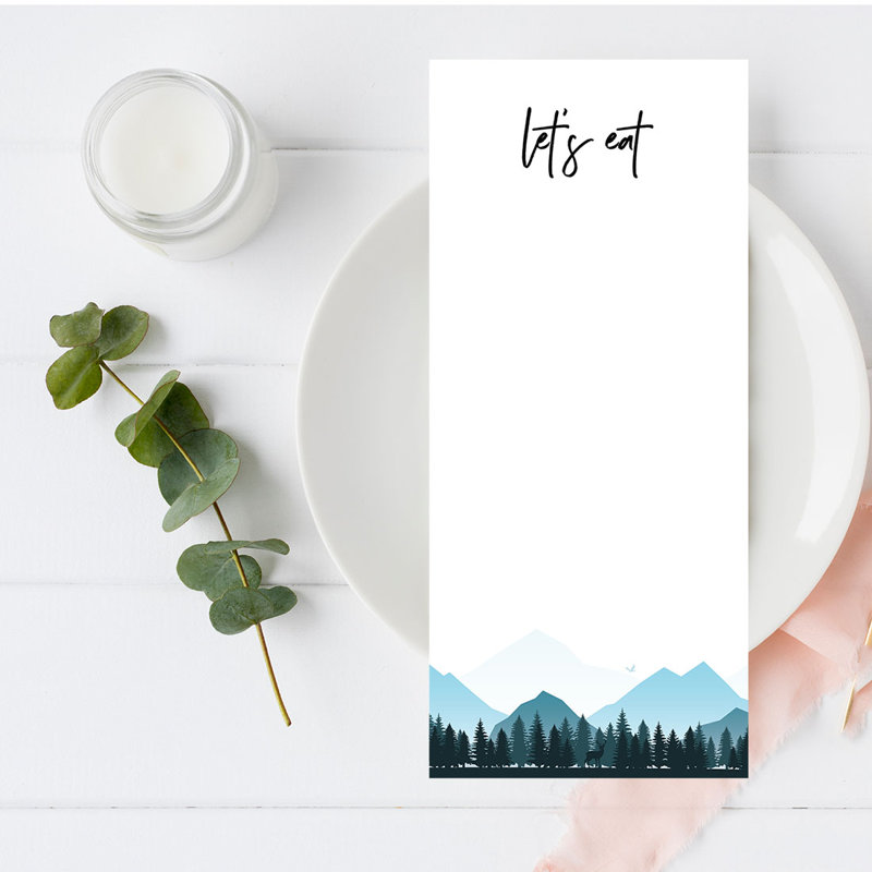Ensemble de 52 cartes de menu imprimables en papier pour mariage