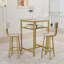 Ensemble de table de bar élégant avec 2 tabourets de dossier et une cloison compacte, parfait pour les cuisines et les appartements modernes.-2041436407