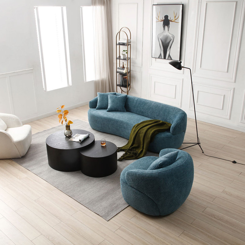 Charmant canapé incurvé moderne Mid-Century pour divers espaces, rehaussant le confort et le style