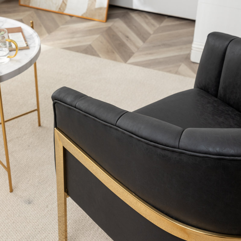 Fauteuil demi-tonneau Tellico, Polyester noir