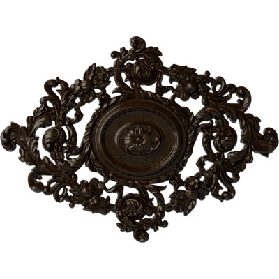 Endurathane Katheryn Ceiling Medallion, 22 1/2"W x 30 3/8"H x 1 1/2"P, Hand-Painted Bronze Finish