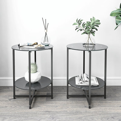 Douwine Glass Top Nesting Tables