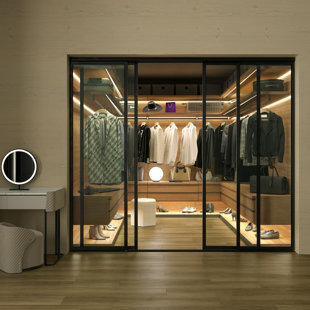 4 Panel - Black Frame - Closet And Room Divider