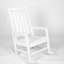 Ensemble de chaises berçantes toutes saisons avec table d'appoint, ensemble de chaises berçantes 3 pièces à texture de bois, blanc (comprend 2 chaises berçantes et 1 table)-2015732010