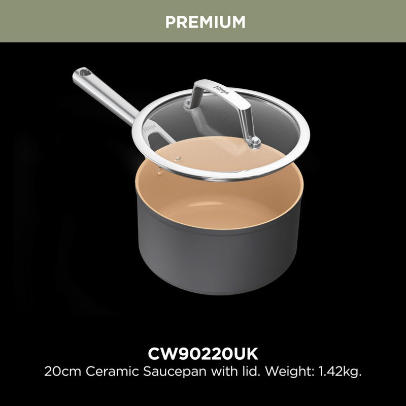 Ninja Extended Life Ceramic Saucepan, 20cm