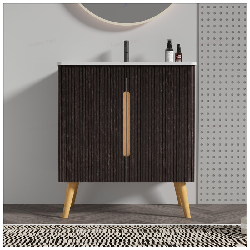 Meuble-lavabo autoportant de 30 po avec lavabo en céramique