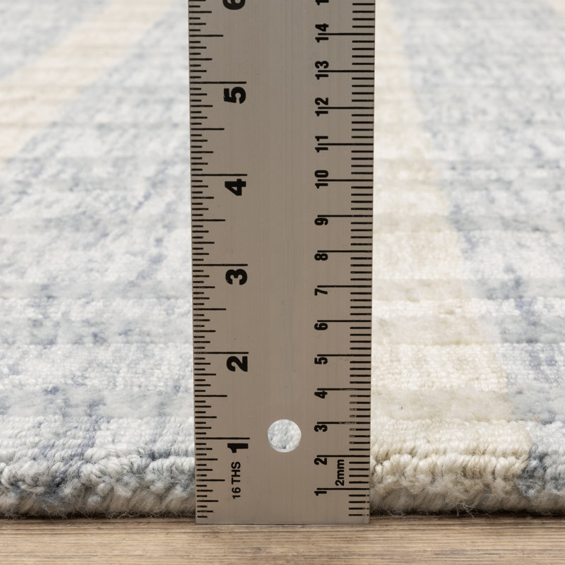 Tapis beige / bleu Bellatrix, Tapis de couloir 2 pi 6 po x 7 pi 12 po