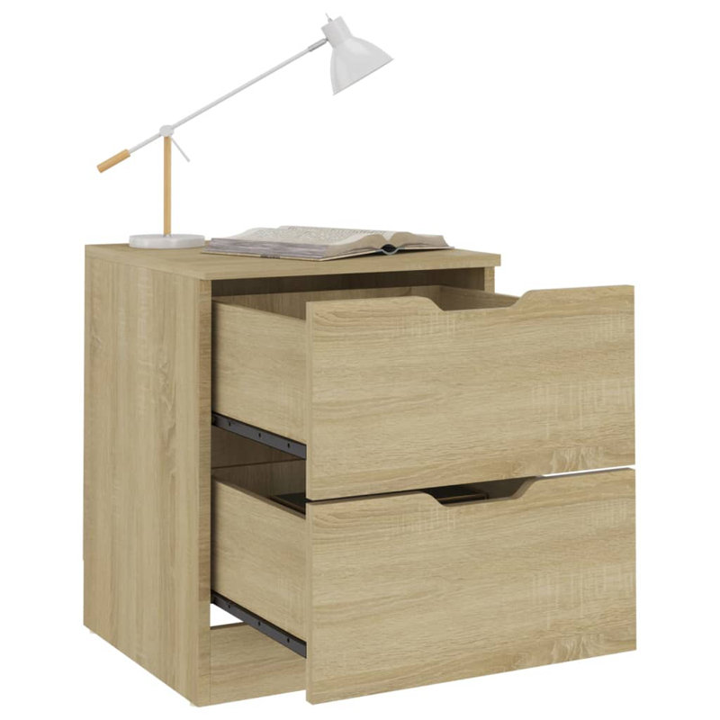 Brenza Block Side Table Set, Oak