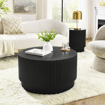 Table basse H-Barrel, table basse de style nordique, table basse ronde