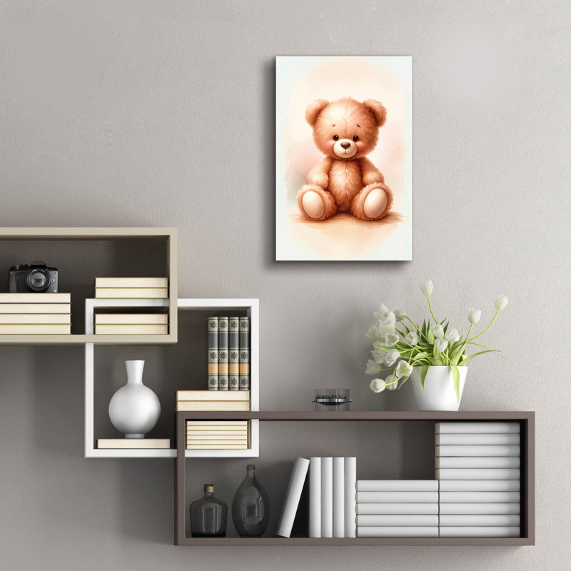 «Cuddly Teddy» par Andreas Magnusson, art mural en verre acrylique, H 24 po x l 16 po x P 0,2 po