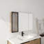 Armoire de salle de bain avec miroir 39,4 po avec rangement combiné, armoire à pharmacie murale avec porte à fermeture en douceur, tablettes réglables en verre