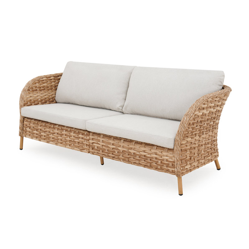 Canapé de patio extérieur en osier de 79 po de largeur Ashbourne