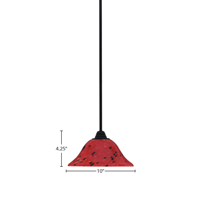 Luminaire suspendu Paramount, fini noir mat avec verre volcanique de 10 po