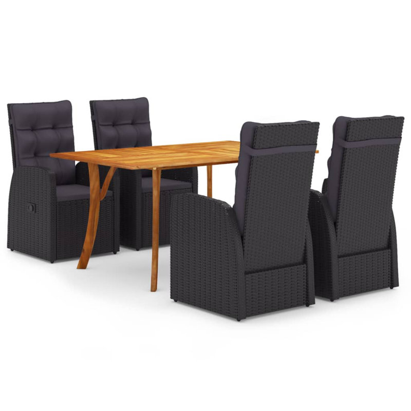 Ensemble de salle à manger rectangulaire pour 4 personnes avec coussins