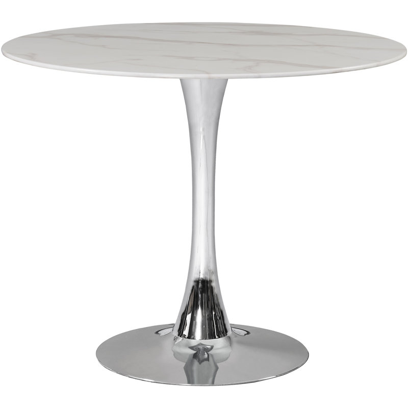 Holly Sevinc Pedestal Dining Table, Chrome, 36" W x 36" L