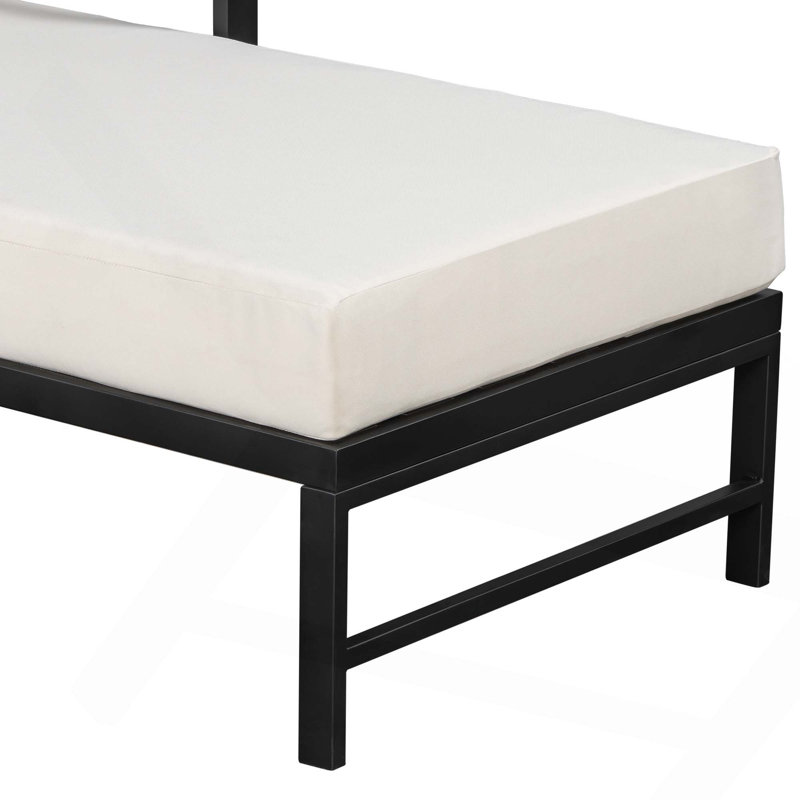 Canapé d'extérieur en forme de L avec coussins épais pour l'extérieur, Beige