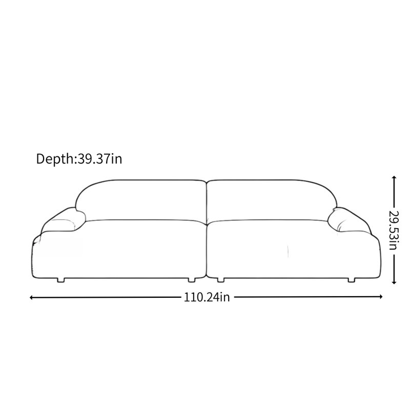 Italian Retro Simple Black Sofa