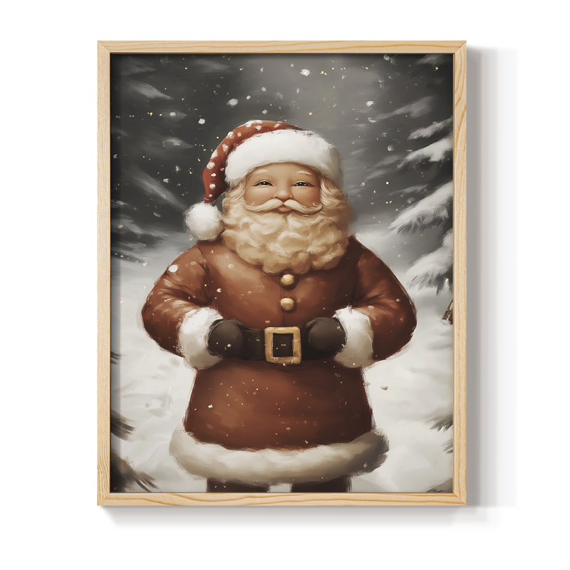 «Christmas Holiday Art», série 2-XIII, reproduction encadrée - bois massif, H 11 po x l 9 po, Naturel