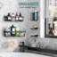 Serviteur de douche antirouille et imperméable, paquet de 5, support de tablettes de douche mural sans perçage, support lourd, accessoires de rangement pour grand organisateur, idéal pour la salle de bain, la maison et la cuisine