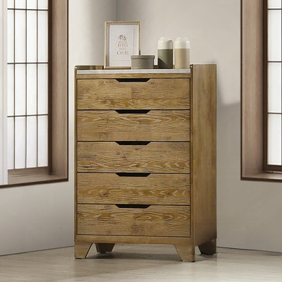 Commode verticale avec 5 tiroirs de rangement pour la chambre à coucher