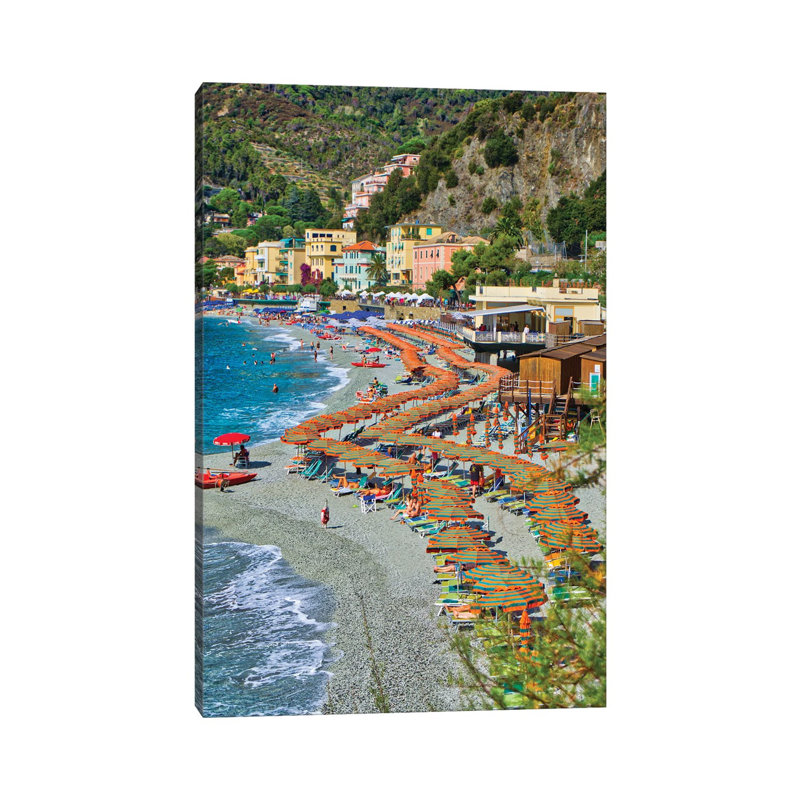 Take A Stroll @ Monterosso Al Mare Beach Cinque Terre 1 Piece Wall Art on Canvas, 66.04 cm H x 45.72 cm W x 3.175 cm D