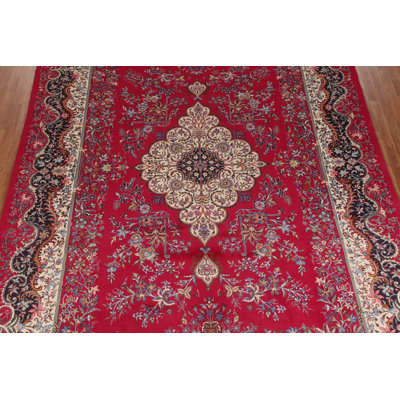 Saveena One-of-a-Kind Rectangle 9'6" x 12'11" 1980s Rectangle Wool Area Rug in Red