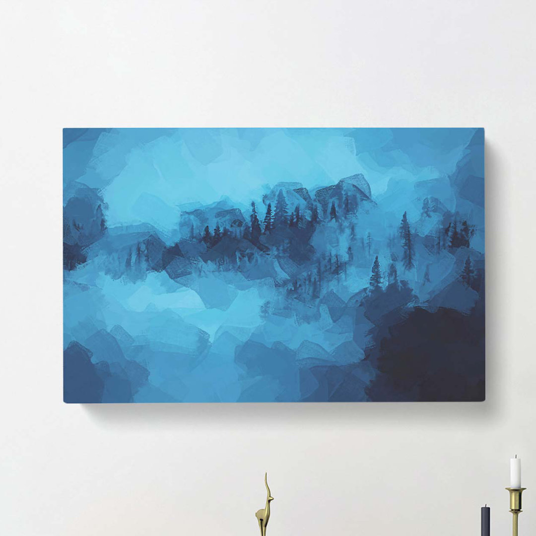 A Mist Over The Forest In Abstract - Wrapped Canvas