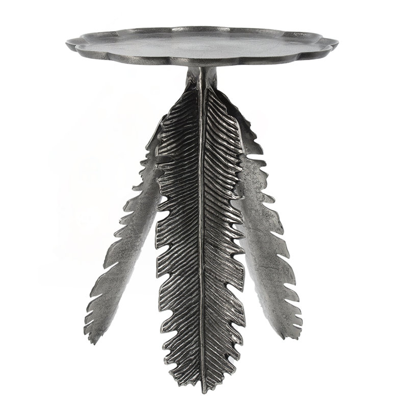 Leaf Side Table with Silver Antique Finish