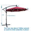 Parasol de terrasse 10 pi avec parasol solaire à DEL 8 lumières avec manivelle et base transversale-397109015