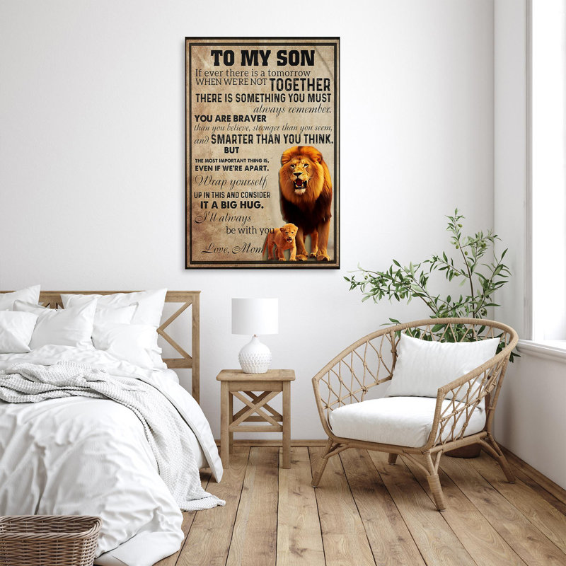 Kristan Lion To My Son Love Mom, impression sur toile, H 36 po x l 24 po x P 1,25 po
