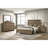 Contemporary Style King Bed With Brown And - Headboard In Warm Wood Finish Style,