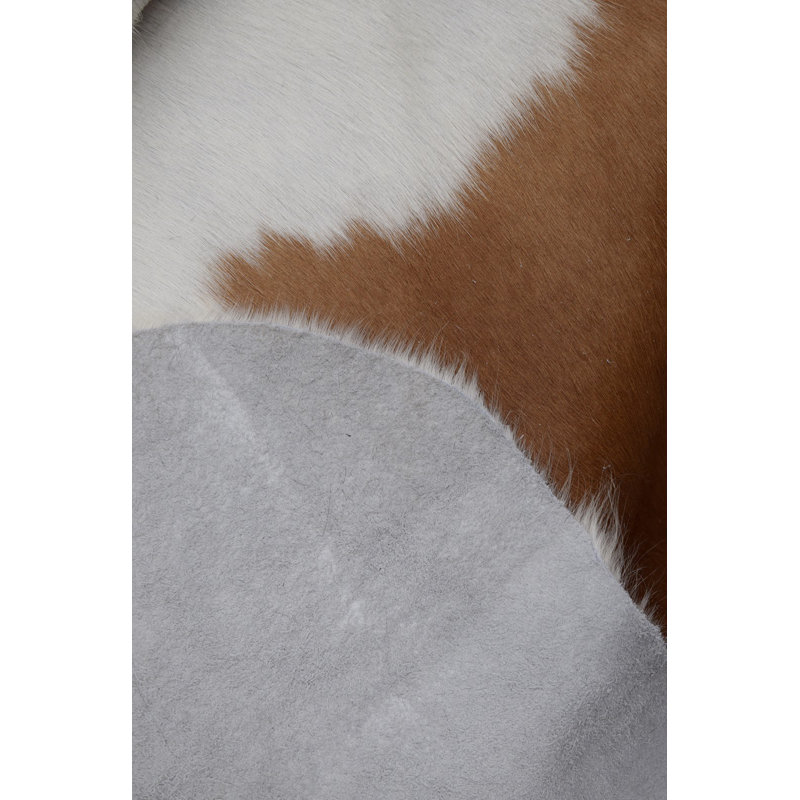 Tapis brun en cuir de vache véritable Doerun