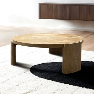 1Pc Round Coffee Table Panel Base Rubberwood