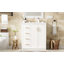 Meuble-lavabo en bois massif de 30 pouces avec lavabo en céramique, 3 tiroirs et portes à fermeture douce pour un rangement efficace-363116700