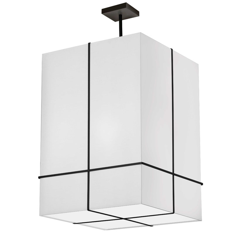 Luminaire suspendu simple à 4 lumières Bourton, Noir mat