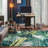Contemporary Tropical Floral Leaves Non Slip Area Rug-616402921
