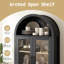 71" Arched Bookcase with Glass Doors - Versatile Display Cabinet & Kitchen Pantry Storage Cabinet-114229063